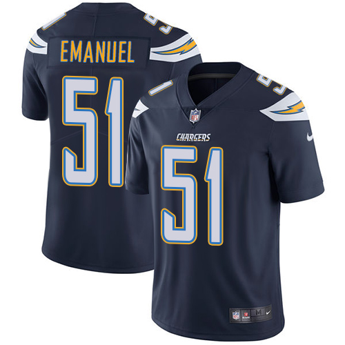 Men's Los Angeles Chargers #51 Kyle Emanuel Navy Blue Vapor Untouchable Limited Stitched NFL Jersey
