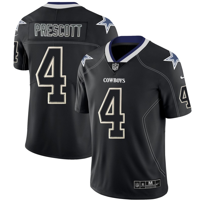 Men's Dallas Cowboys #4 Dak Prescott Black 2018 Lights Out Color Rush NFL Limited Jersey