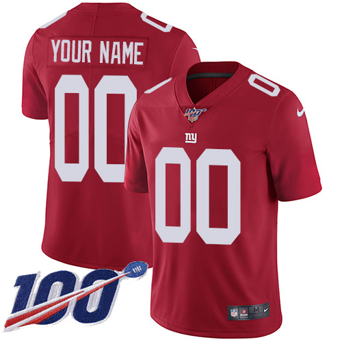Men's New York Giants ACTIVE PLAYER Custom Red 100th Season Vapor Untouchable Limited Stitched NFL Jersey