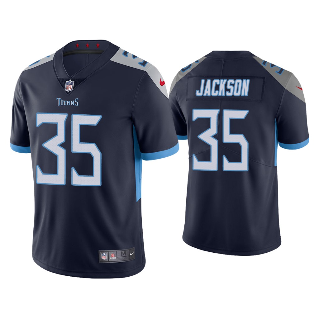 Men's Tennessee Titans #35 Chris Jackson Navy Vapor Untouchable Stitched Jersey