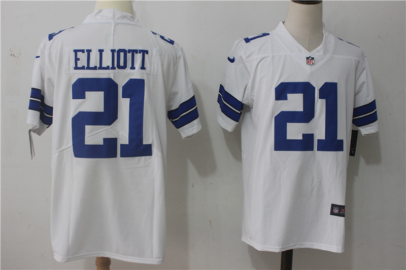 Men's Nike Dallas Cowboys #21 Ezekiel Elliott White Stitched NFL Vapor Untouchable Limited Jersey