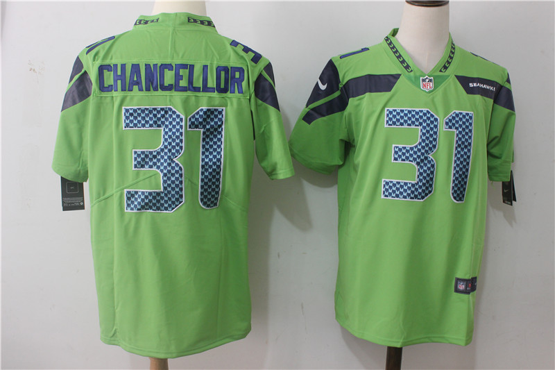 Men's Nike Seattle Seahawks #31 Kam Chancellor Steel Green Stitched NFL Vapor Untouchable Limited Jersey