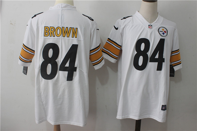 Men's Nike Pittsburgh Steelers #84 Antonio Brown White Stitched NFL Vapor Untouchable Limited Jersey