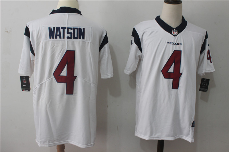 Men's Nike Houston Texans #4 Deshaun Watson White Stitched NFL Vapor Untouchable Limited Jersey