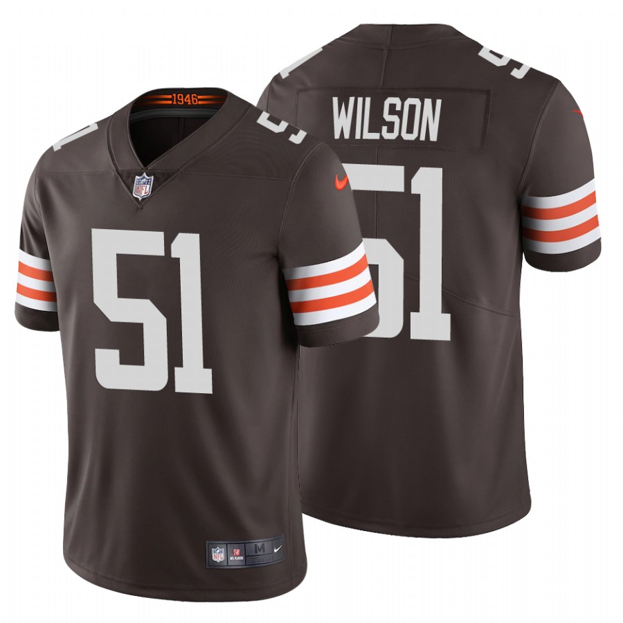 Men's Cleveland Browns #51 Mack Wilson 2020 New Brown Vapor Untouchable Limited Stitched Jersey