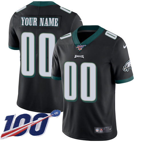 Men's Philadelphia Eagles ACTIVE PLAYER Custom Black 100th Season Vapor Untouchable Limited Stitched NFL Jersey