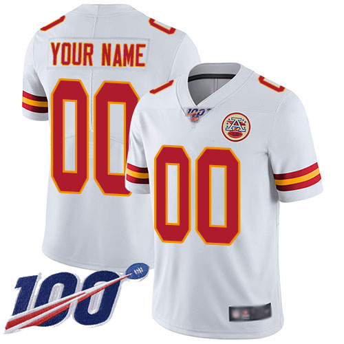 Men's Kansas City Chiefs ACTIVE PLAYER Custom White 100th Season Vapor Untouchable Limited Stitched NFL Jersey