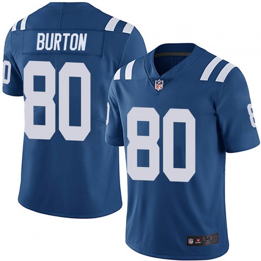 Men's Indianapolis Colts #80 Trey Burton Blue Vapor Untouchable Limited Stitched Jersey