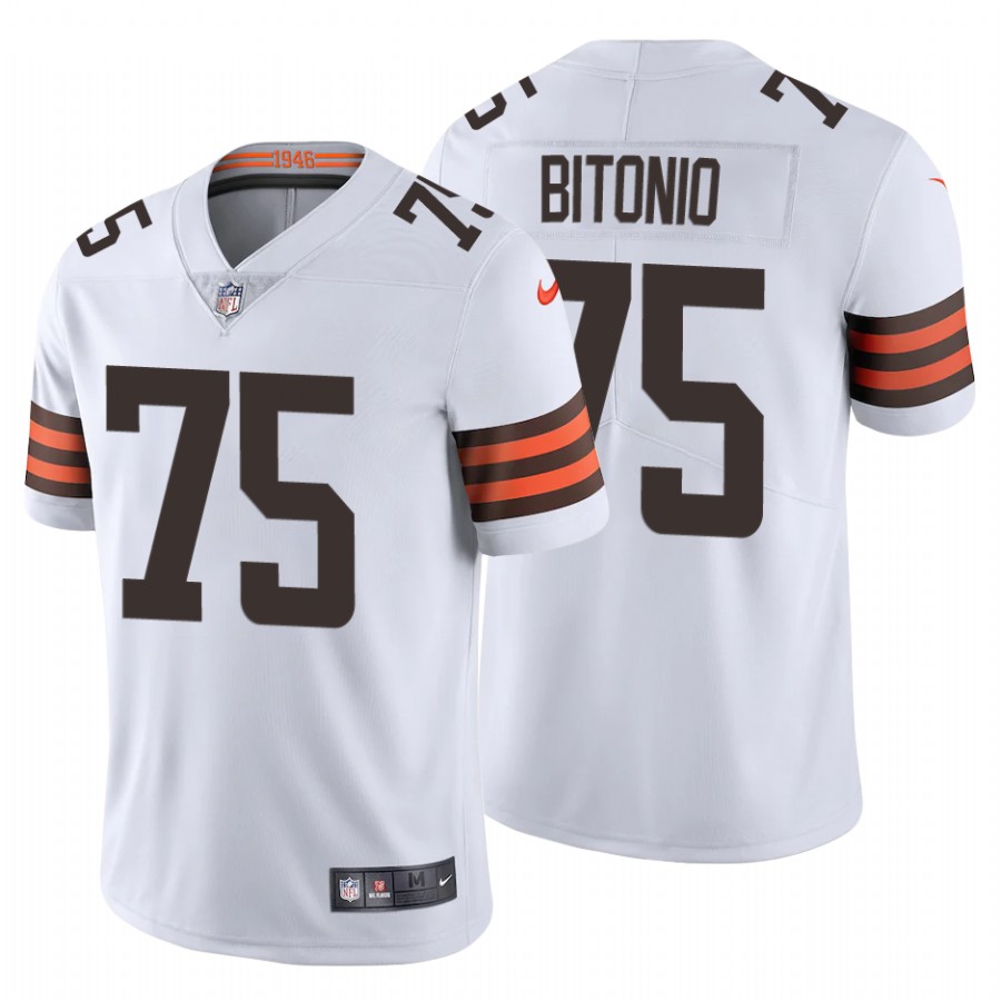 Men's Cleveland Browns #75 Joel Bitonio New White Vapor Untouchable Limited Stitched Jersey