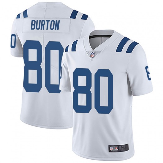 Men's Indianapolis Colts #80 Trey Burton White Vapor Untouchable Limited Stitched Jersey