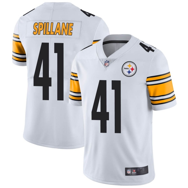 Men's Pittsburgh Steelers #41 Robert Spillane White Vapor Untouchable Limited Stitched Jersey