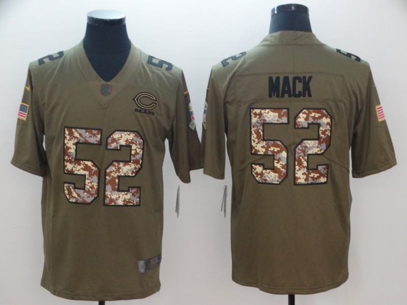 Men's Chicago Bears #52 Khalil Mack Green Salute To Service Limited Stitched NFL Jersey
