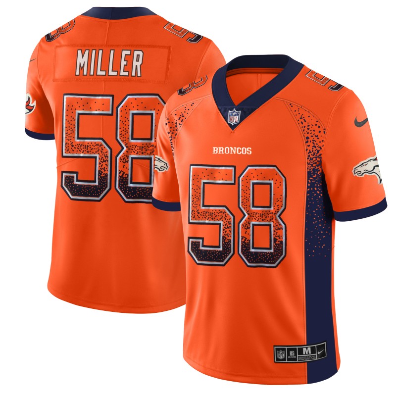 Men's Denver Broncos #58 Von Miller Orange 2018 Drift Fashion Color Rush Limited Stitched NFL Jersey