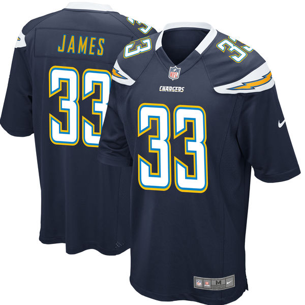 Men's Los Angeles Chargers #33 Derwin James Navy 2018 NFL Draft First Round Pick Game Jersey