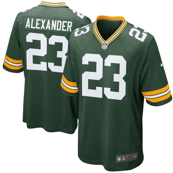 Men's Green Bay Packers #23 Jaire Alexander Green 2018 NFL Draft First Round Pick Game Jersey