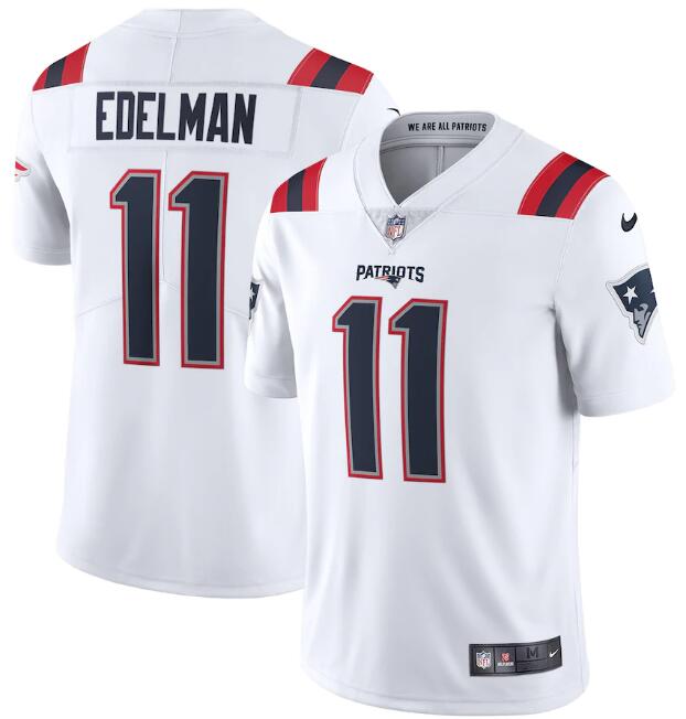 Men's New England Patriots #11 Julian Edelman 2020 White Vapor Untouchable Limited Stitched NFL Jersey