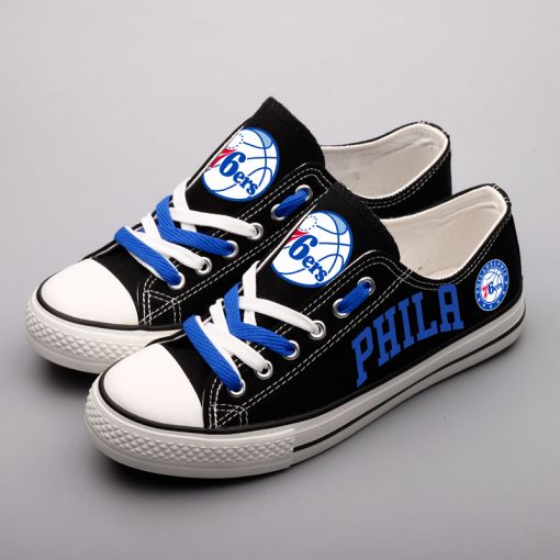 Women's and Youth Philadelphia 76ers Repeat Print Low Top Sneakers 001