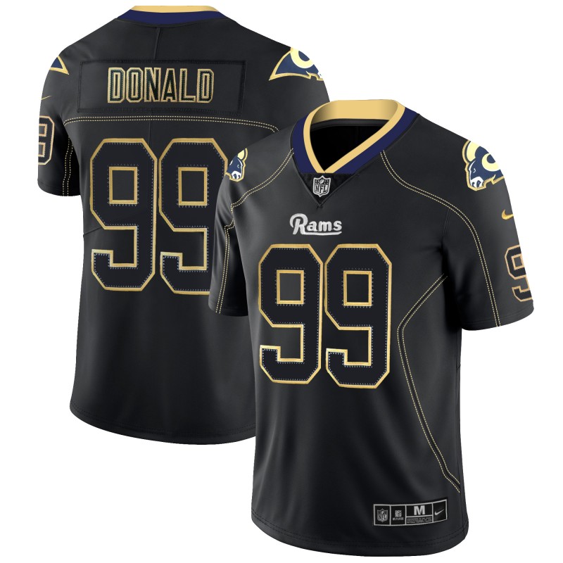 Men's Los Angeles Rams #99 Aaron Donald Black 2018 Lights Out Color Rush Limited Stitched NFL Jersey