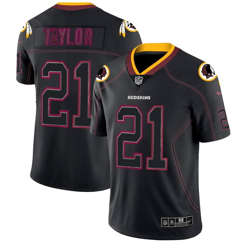 Men's Washington Redskins #21 Sean Taylor Black 2018 Lights Out Color Rush Limited Stitched NFL Jersey