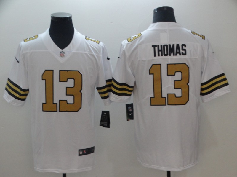 Men's New Orleans Saints #13 Michael Thomas White Limited Rush Stitched NFL Jersey
