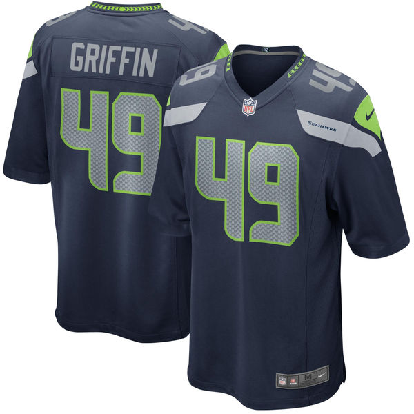 Men's Seattle Seahawks #49 Shaquem Griffin Navy 2018 NFL Draft Pick Game Jersey