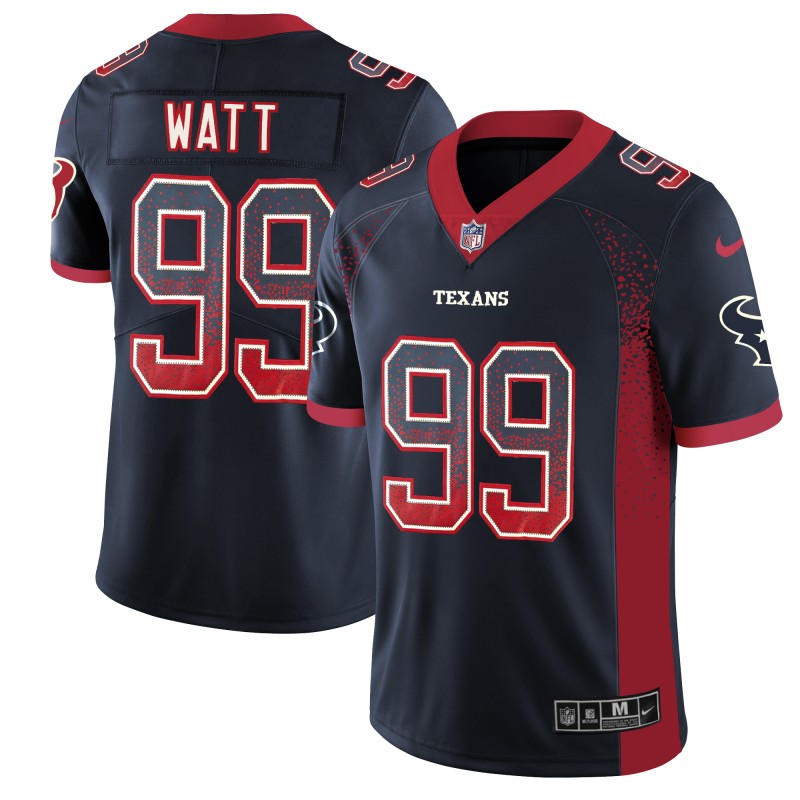 Men's Houston Texans #99 J.J. Watt Navy 2018 Drift Fashion Color Rush Limited Stitched NFL Jersey