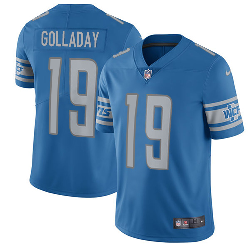 Men's Detroit Lions #19 Kenny Golladay Blue Vapor Untouchable Limited Stitched NFL Jersey