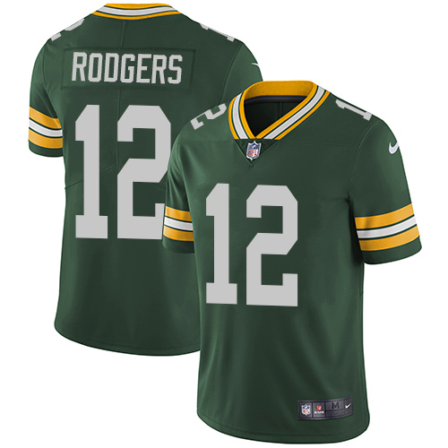 Men's Nike Green Bay Packers #12 Aaron Rodgers Green Team Color Stitched NFL Vapor Untouchable Limited Jersey