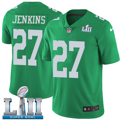Men's Philadelphia Eagles ##27 Malcolm Jenkins Green Super Bowl LII Game Stitched NFL Jersey