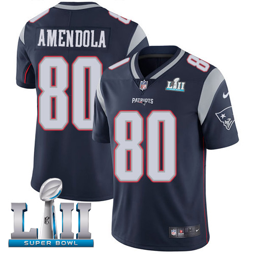 Men's New England Patriots #80 Danny Amendola Black Super Bowl LII Bound Game Jersey