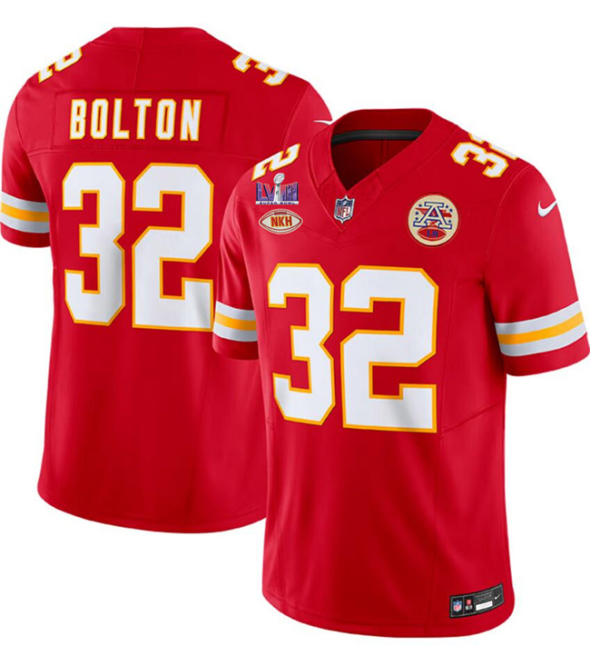 Men's Kansas City Chiefs #32 Nick Bolton Red F.U.S.E. With "NKH" Patch And Super Bowl LVIII Patch Vapor Untouchable Limited Stitched Football Jersey