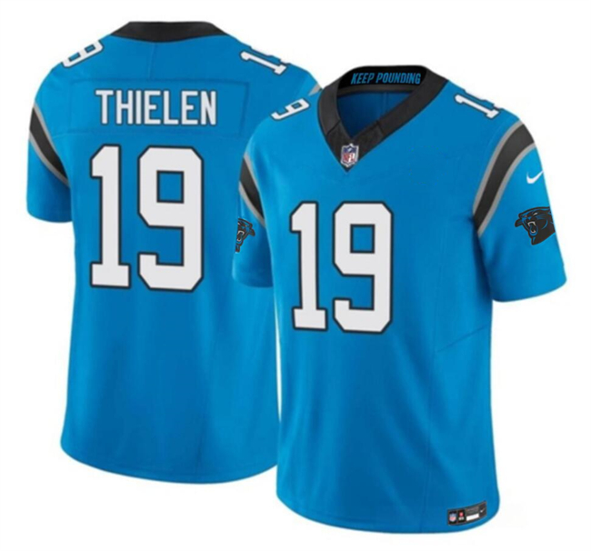 Men's Carolina Panthers #19 Adam Thielen Blue 2023 F.U.S.E. Vapor Untouchable Stitched Football Jersey