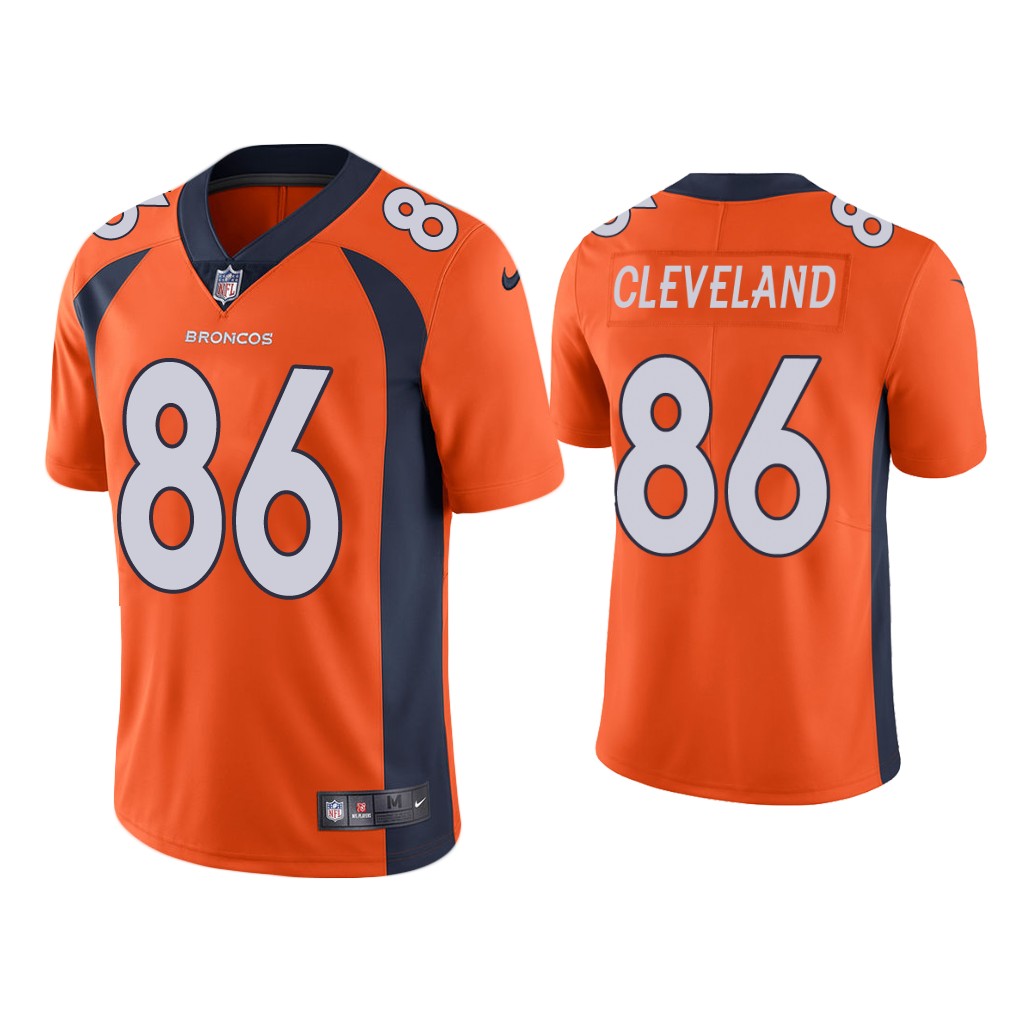 Men's Denver Broncos #86 Tyrie Cleveland Orange Vapor Untouchable Limited Stitched Jersey