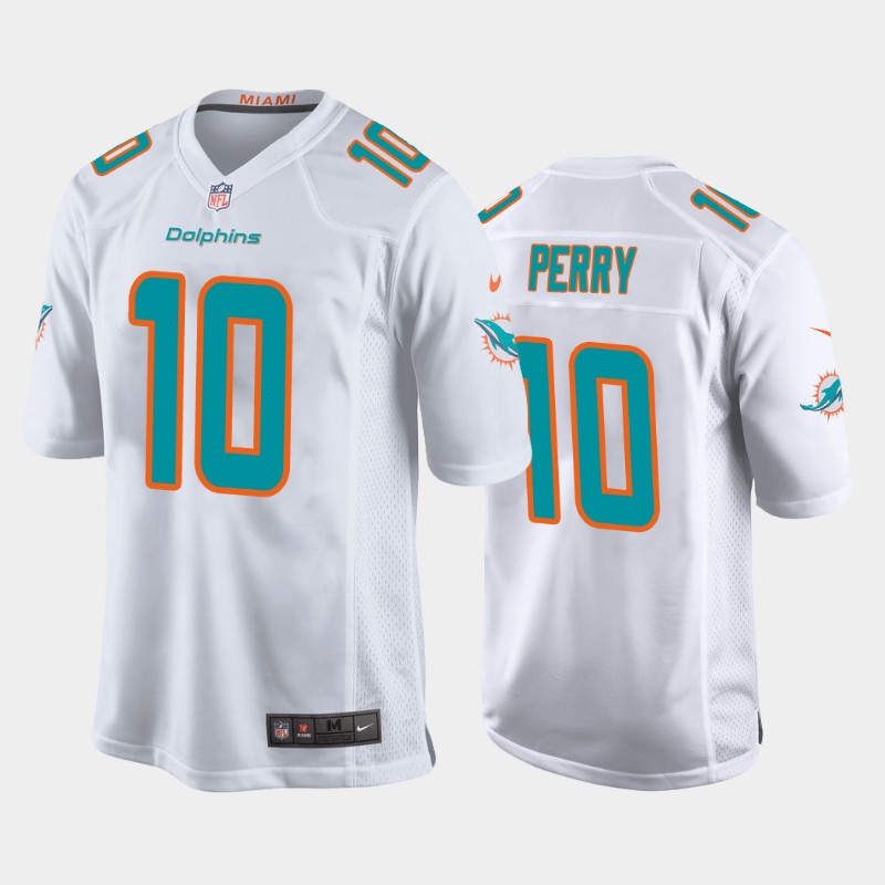Men's Miami Dolphins #10 Malcolm Perry White Stitched Jersey