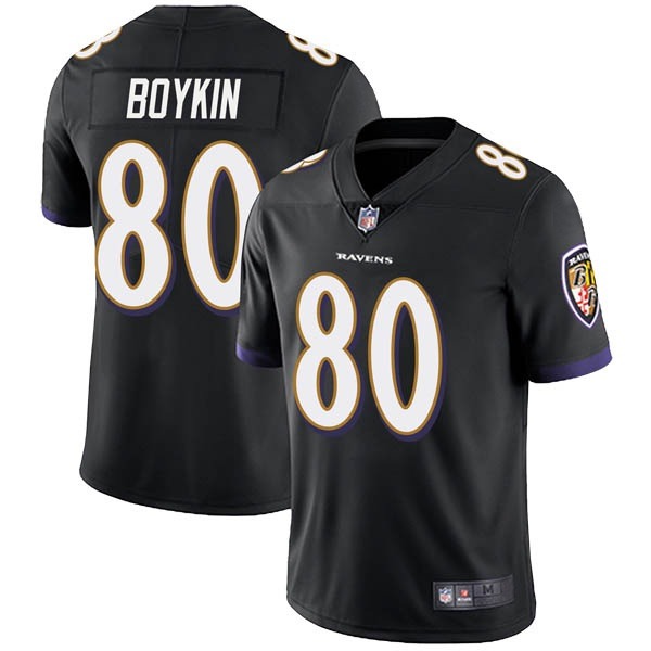 Men's Baltimore Ravens #80 Miles Boykin Black Vapor Untouchable Limited Jersey