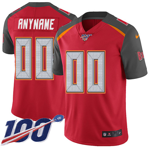 Men's Tampa Bay Buccaneers ACTIVE PLAYER Custom Red 100th Season Vapor Untouchable Limited Stitched NFL Jersey