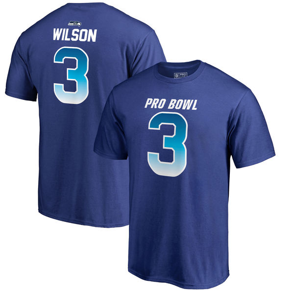 Seahawks Russell Wilson AFC Pro Line 2018 NFL Pro Bowl Royal T-Shirt