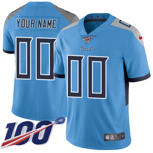 Men's Tennessee Titans ACTIVE PLAYER Custom Light Blue 100th Season Vapor Untouchable Limited Stitched NFL Jersey
