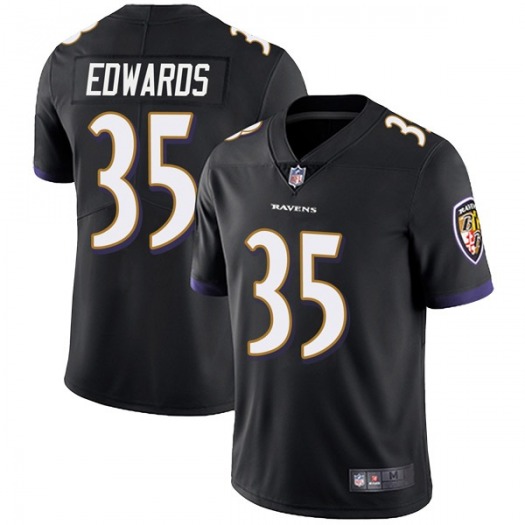 Men's Baltimore Ravens #35 Gus Edwards Black Vapor Untouchable Limited Jersey