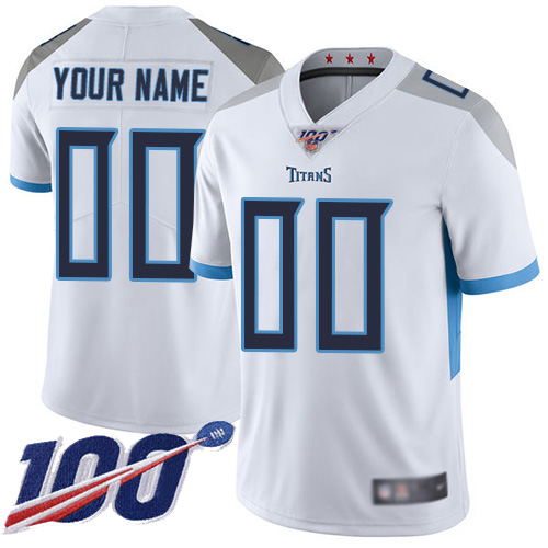 Men's Tennessee Titans ACTIVE PLAYER Custom White 100th Season Vapor Untouchable Limited Stitched NFL Jersey