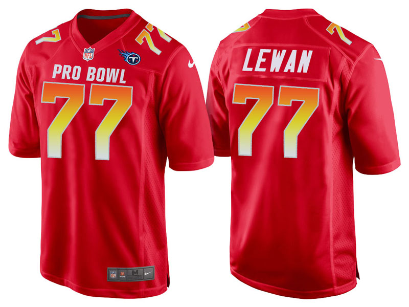 2018 Pro Bowl AFC Tennessee Titans #77 Taylor Lewan Red Game Jersey
