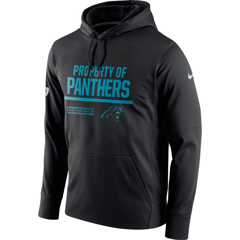 Men's Carolina Panthers Nike Black Circuit Property Of Performance Pullover Hoodie