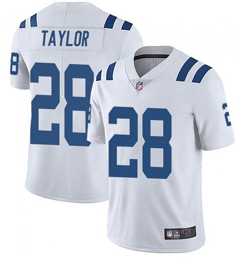 Men's Indianapolis Colts #28 Jonathan Taylor White Stitched Jersey