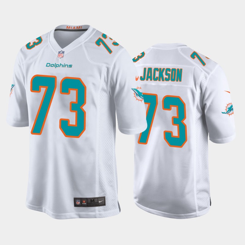Men's Miami Dolphins #73 Austin Jackson White Stitched Jersey