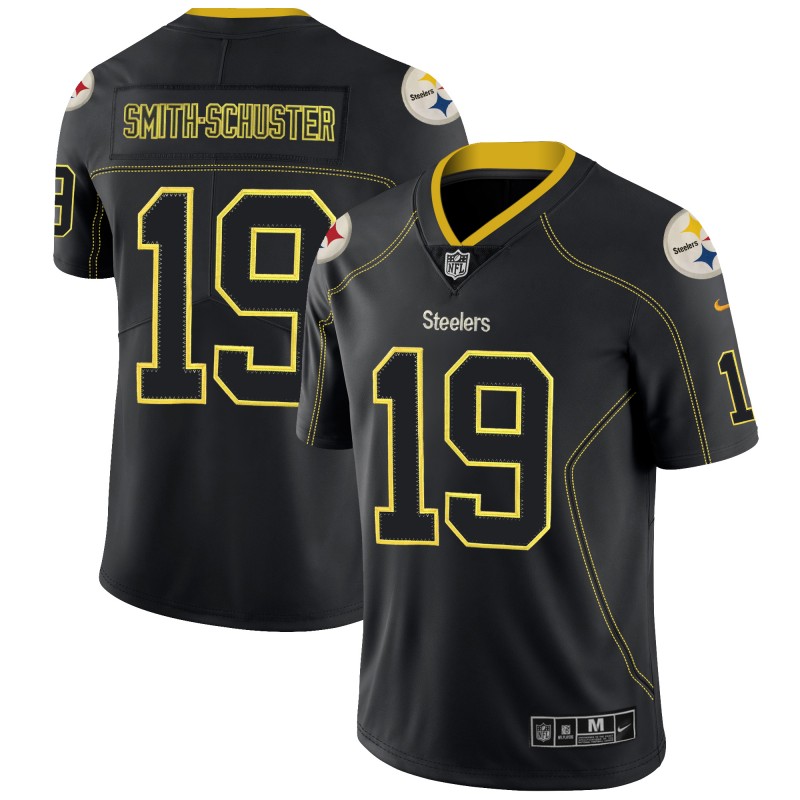 Men's Pittsburgh Steelers #19 JuJu Smith-Schuster Black NFL 2018 Lights Out Color Rush Limited Jersey