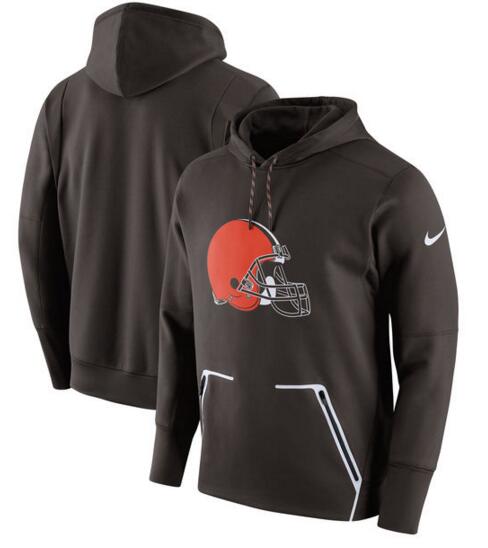 Men's Nike Cleveland Browns Brown Champ Drive Vapor Speed Pullover Hoodie