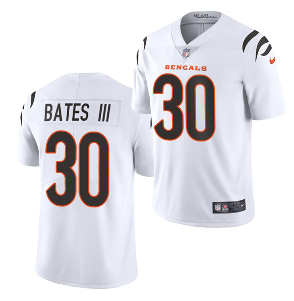 Men's Cincinnati Bengals #30 Jessie Bates III 2021 New White Vapor Untouchable Limited Stitched Jersey