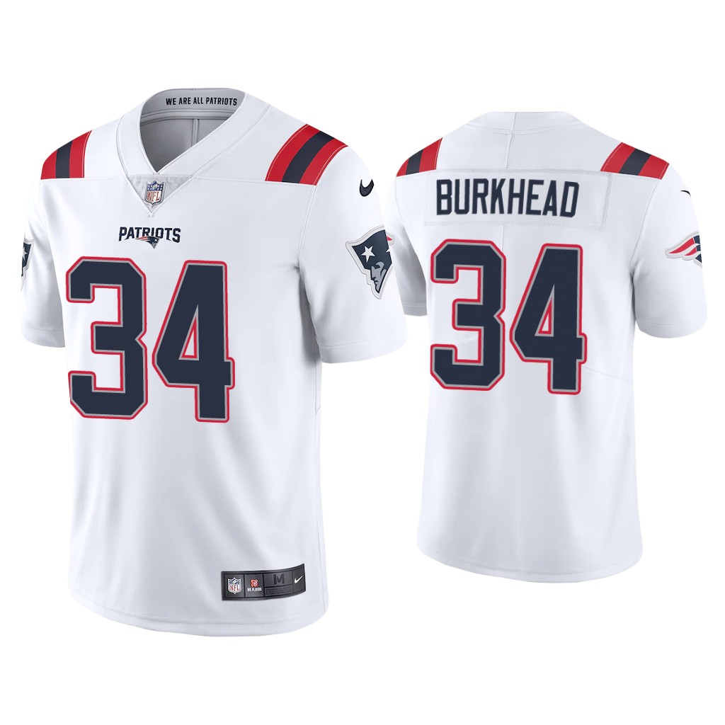 Men's New England Patriots #34 Rex Burkhead 2020 White Vapor Untouchable Limited Stitched NFL Jersey
