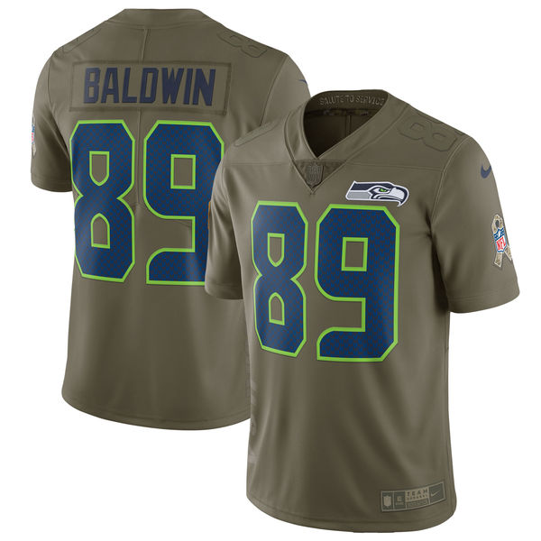 Men's Nike Seattle Seahawks #89 Doug Baldwin Olive Salute To Service Limited Stitched NFL Jersey