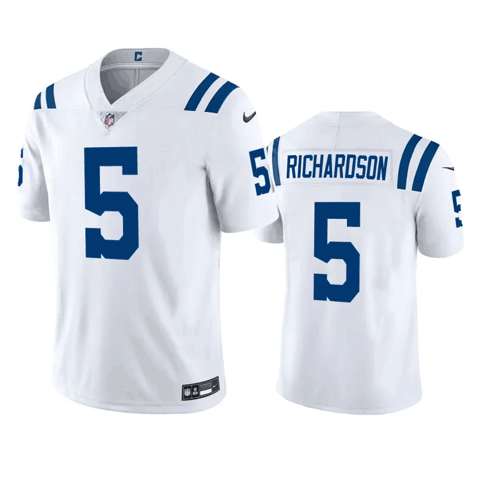 Men's Indianapolis Colts #5 Anthony Richardson White 2023 Draft Vapor Untouchable Stitched Football Jersey